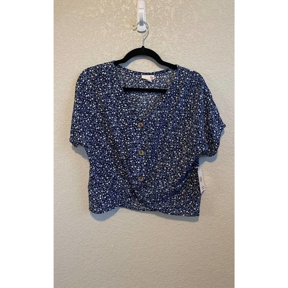 SO Blue Floral Top size XS